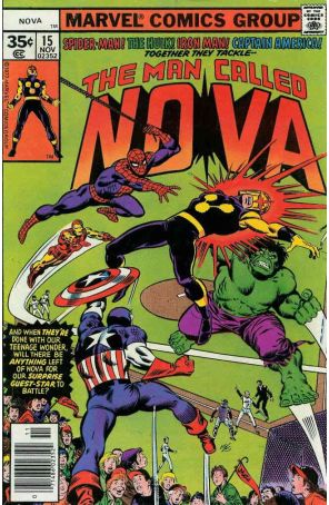 Nova (1st Series) 15 published by Marvel with cover art by John Buscema