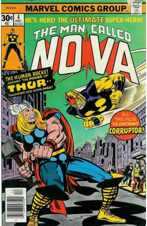 Nova (1st Series) 4 published by Marvel with cover art by Jack Kirby
