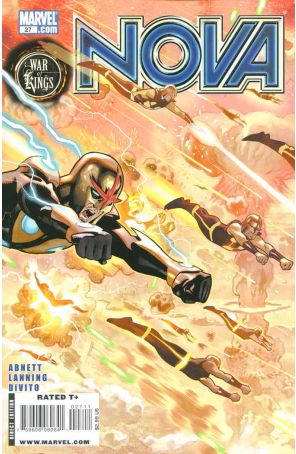 Nova (4th Series) 27 published by Marvel with cover art by Daniel Acuña