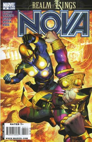 Nova (4th Series) 34 published by Marvel with cover art by Brandon Peterson