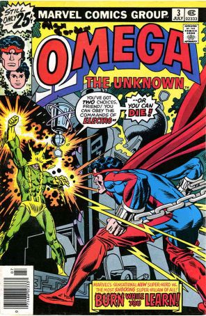 Omega the Unknown 3 (with Marvel Value Stamp) published by Marvel with cover art by Gil Kane