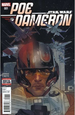 Poe Dameron 1 published by Marvel with cover art by Phil Noto
