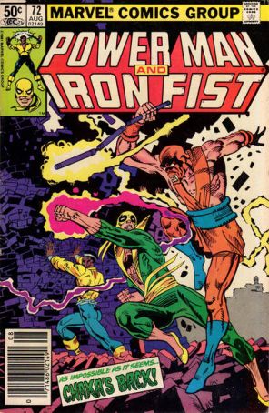Power Man And Iron Fist 72 (Newsstand) published by Marvel with cover art by Frank Miller