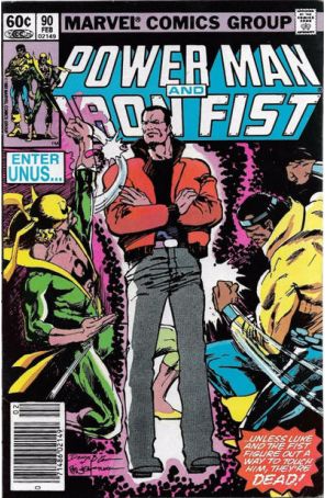 Power Man And Iron Fist 90 (Newsstand) published by Marvel with cover art by Denys Cowan and Bill Sienkiewicz
