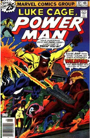 Power Man (Luke Cage) 32 (with Marvel Value Stamp) published by Marvel with cover art by Ron Wilson