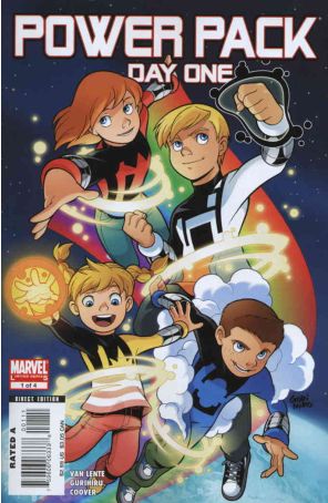 Power Pack: Day One 1 published by Marvel with cover art by GuriHiru