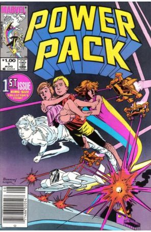Power Pack 1 (Newsstand) published by Marvel with cover art by June Brigman