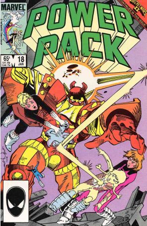 Power Pack 18 published by Marvel with cover art by Walt Simonson