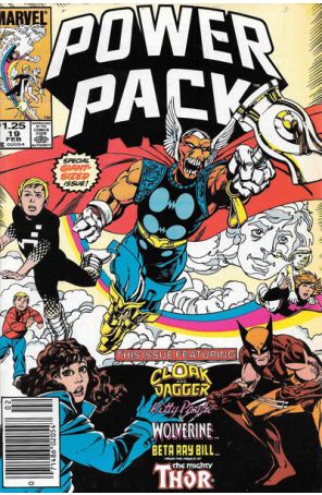 Power Pack 19 (Newsstand) published by Marvel with cover art by Brent Anderson
