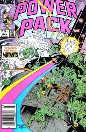 Power Pack 20 (Newsstand) published by Marvel with cover art by Mike Mignola