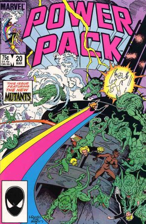 Power Pack 20 published by Marvel with cover art by Mike Mignola