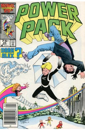 Power Pack 22 (Newsstand) published by Marvel with cover art by Jon Bogdanove