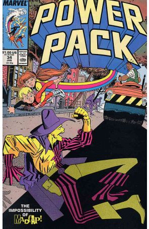 Power Pack 34 published by Marvel with cover art by Jon Bogdanove
