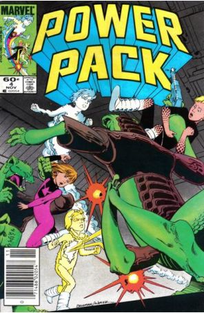 Power Pack 4 (Newsstand) published by Marvel with cover art by June Brigman