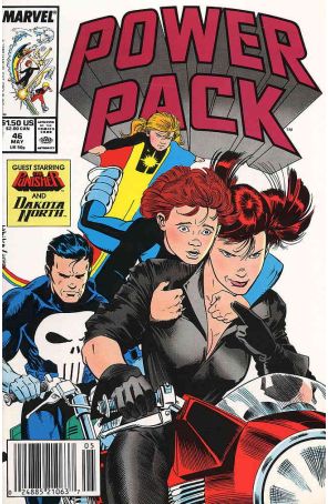 Power Pack 46 (Newsstand) published by Marvel with cover art by Jon Bogdanove