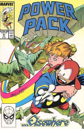 Power Pack 47 published by Marvel with cover art by Jon Bogdanove