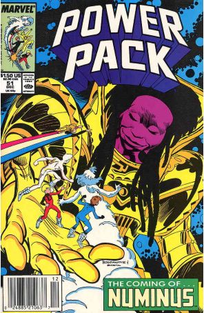 Power Pack 51 (Newsstand) published by Marvel with cover art by Jon Bogdanove