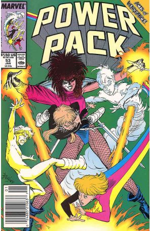 Power Pack 53 (Newsstand) published by Marvel with cover art by Bret Blevins