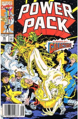Power Pack 56 (Newsstand) published by Marvel with cover art by Steve Lightle