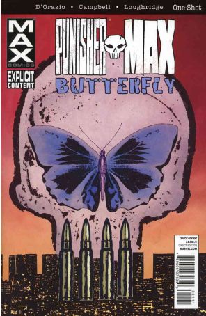 Punisher Max: Butterfly 1 published by Marvel with cover art by Laurence Campbell