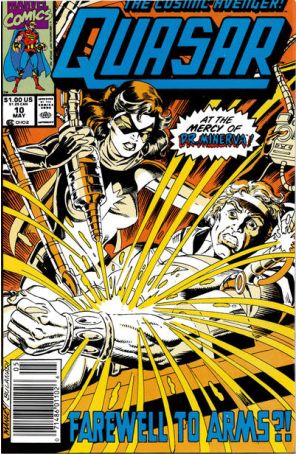 Quasar 10 (Newsstand) published by Marvel with cover art by Mike Manley