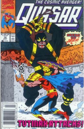 Quasar 12 (Newsstand) published by Marvel with cover art by Mike Manley