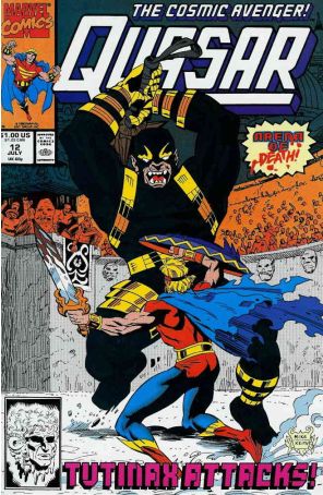 Quasar 12 published by Marvel with cover art by Mike Manley