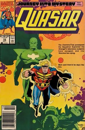 Quasar 15 (Newsstand) published by Marvel with cover art by Mike Mignola