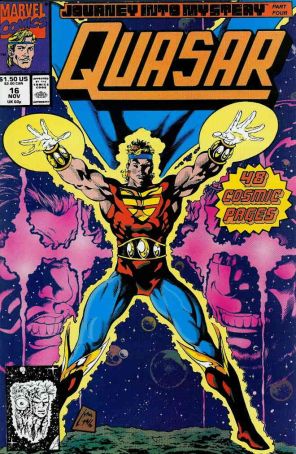 Quasar 16 published by Marvel with cover art by Steve Lightle