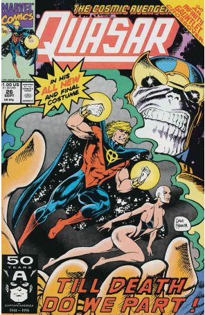 Quasar 26 published by Marvel with cover art by Dave Hoover