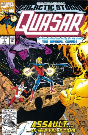 Quasar 32A published by Marvel with cover art by Greg Capullo