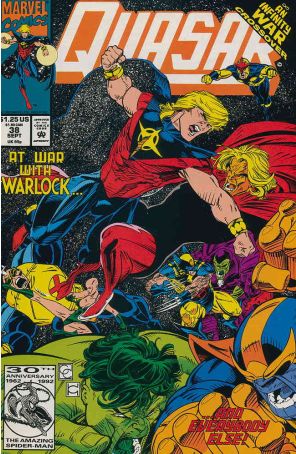 Quasar 38 published by Marvel with cover art by Greg Capullo
