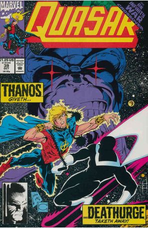 Quasar 39 published by Marvel with cover art by Steve Lightle