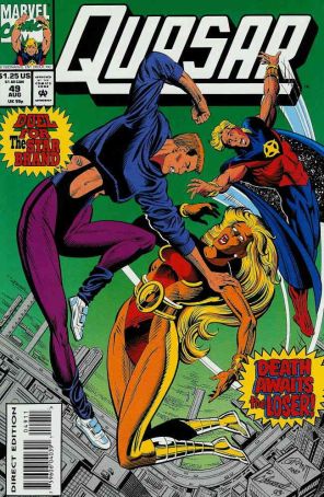 Quasar 49 published by Marvel with cover art by Grant Miehm