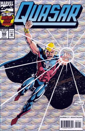 Quasar 50 published by Marvel with cover art by Andy Smith