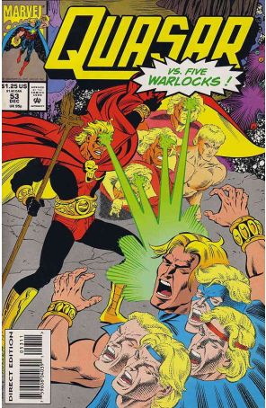 Quasar 53 published by Marvel with cover art by John Heebink