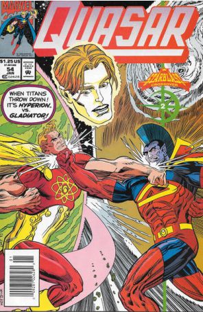Quasar 54 (Newsstand) published by Marvel with cover art by John Heebink
