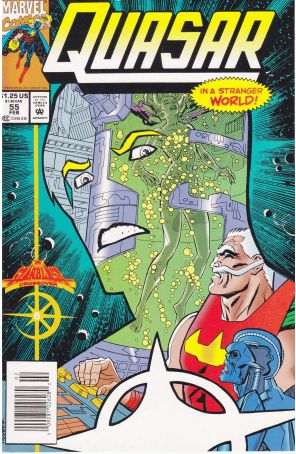 Quasar 55 (Newsstand) published by Marvel with cover art by John Heebink