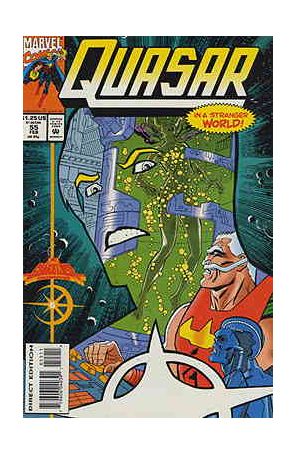 Quasar 55 published by Marvel with cover art by John Heebink