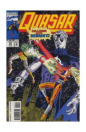 Quasar 57 published by Marvel with cover art by John Heebink
