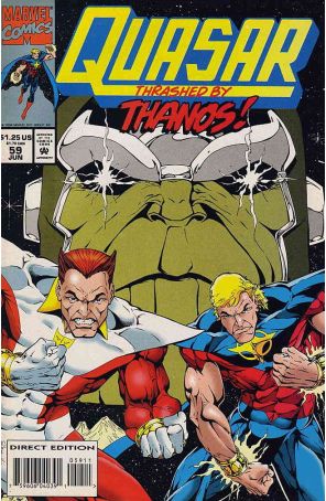 Quasar 59 published by Marvel with cover art by Andy Smith