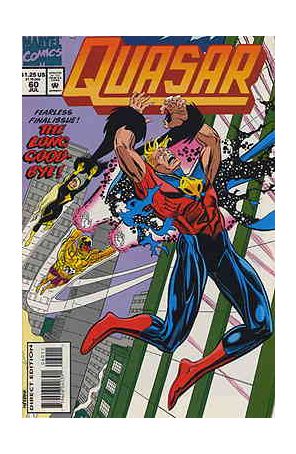 Quasar 60 published by Marvel with cover art by John Heebink
