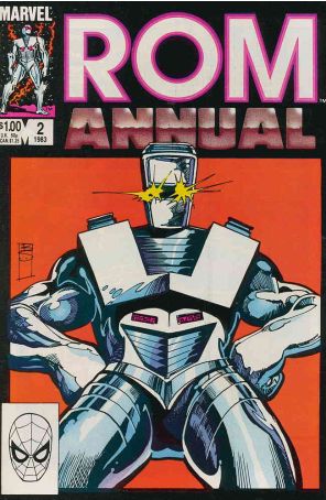 Rom Annual 2 published by Marvel with cover art by Bill Sienkiewicz