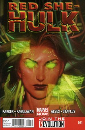 Red She-Hulk 61 published by Marvel with cover art by Jana Schirmer