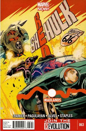 Red She-Hulk 63 published by Marvel with cover art by Francesco Francavilla