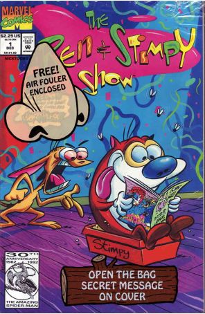 Ren And Stimpy Show 1B published by Marvel with cover art by Mike Kazaleh