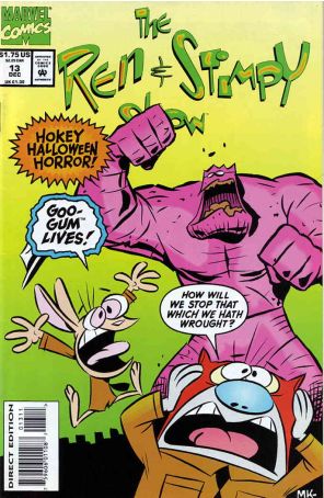 Ren And Stimpy Show 13 published by Marvel with cover art by Mike Kazaleh