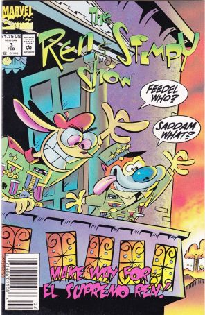 Ren And Stimpy Show 3 (Newsstand) published by Marvel with cover art by Mike Kazaleh