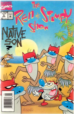 Ren And Stimpy Show 9 (Newsstand) published by Marvel with cover art by Mike Kazaleh