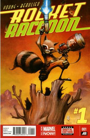Rocket Raccoon (2nd Series) 1 published by Marvel with cover art by Skottie Young